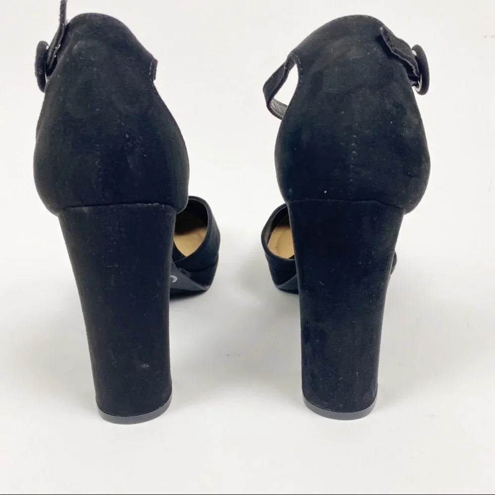 Brash Houston Black Platform Sandals Sz 10 Suede